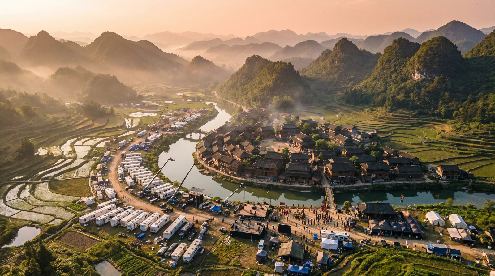 91海角社区栏目航拍外景拍摄基地全景