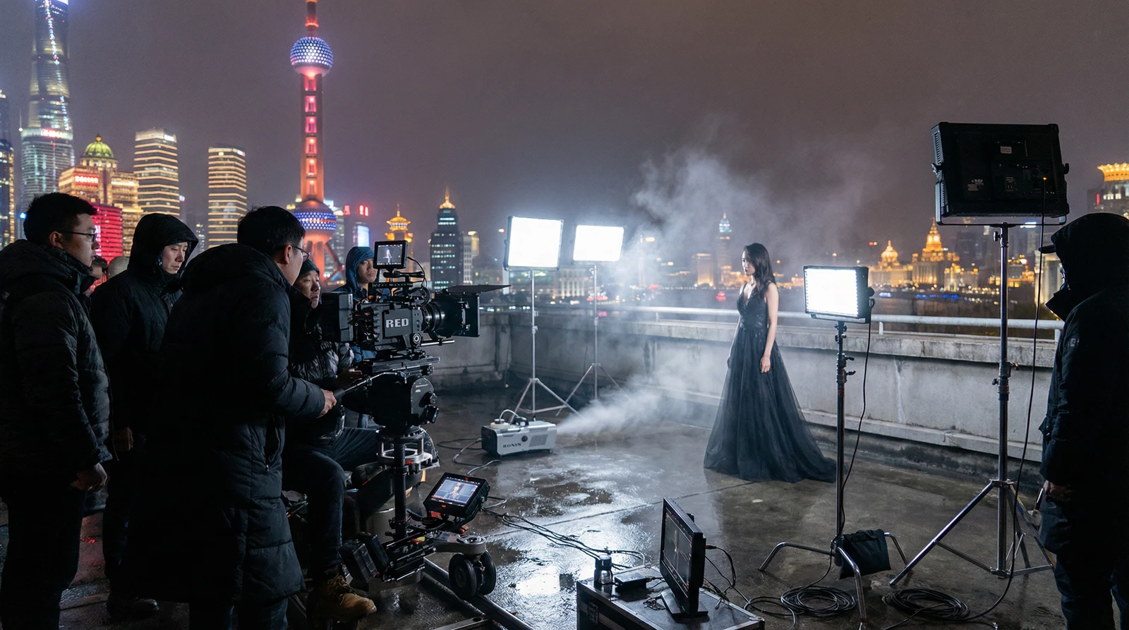 91上海外滩夜景拍摄现场实况